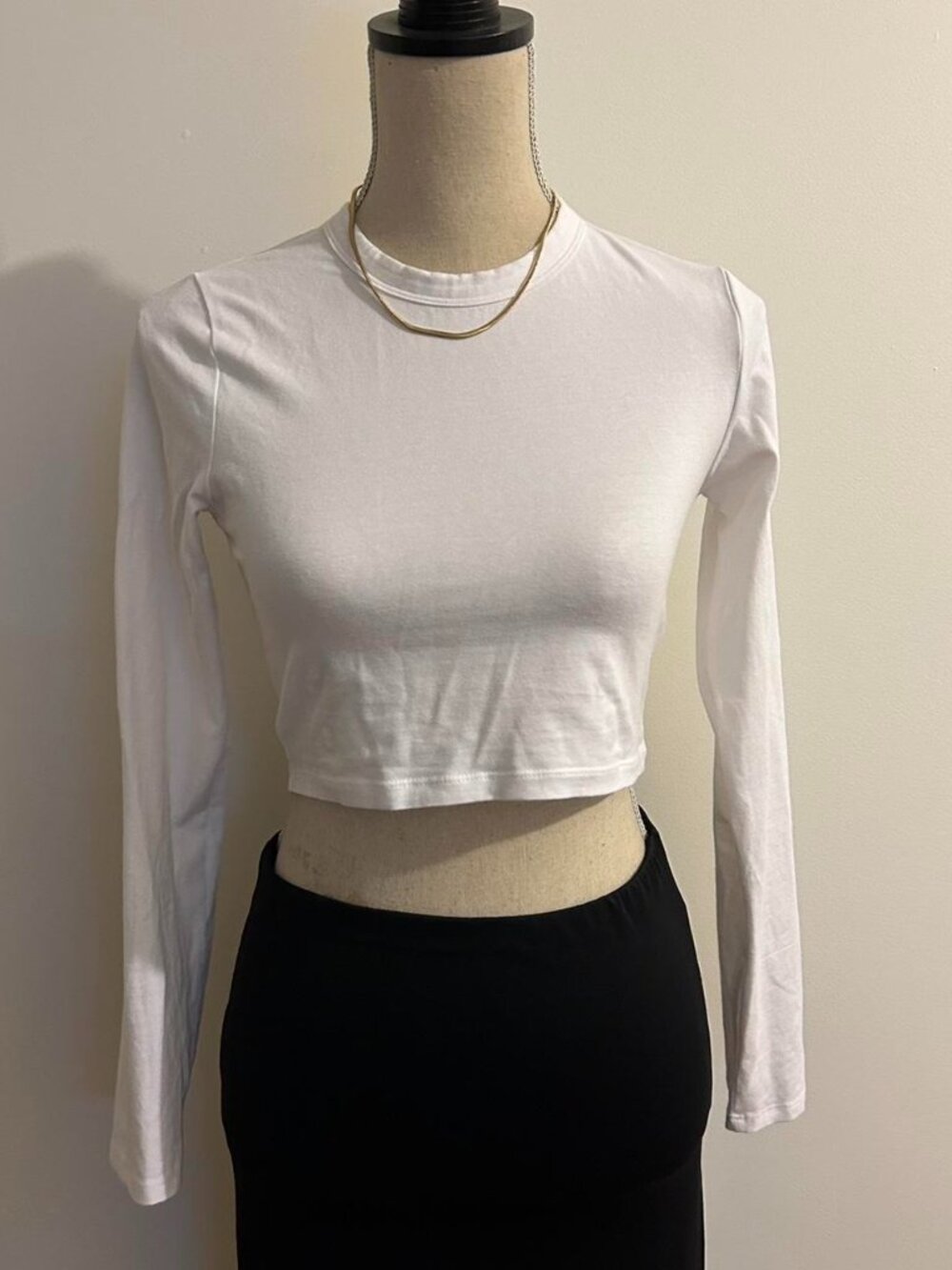 White Cropped Long Sleeve